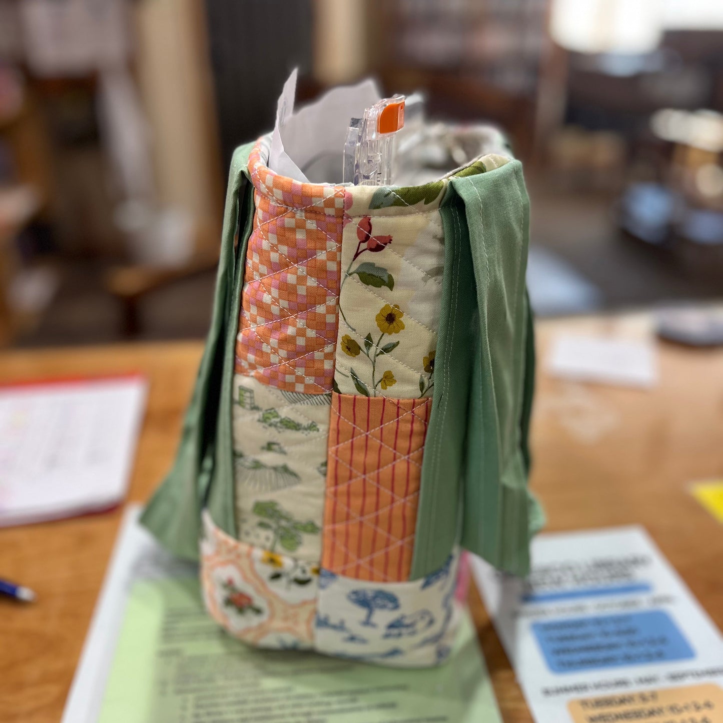 Farmer's Market Patchwork 1-of-1 Medium Quilted Tote