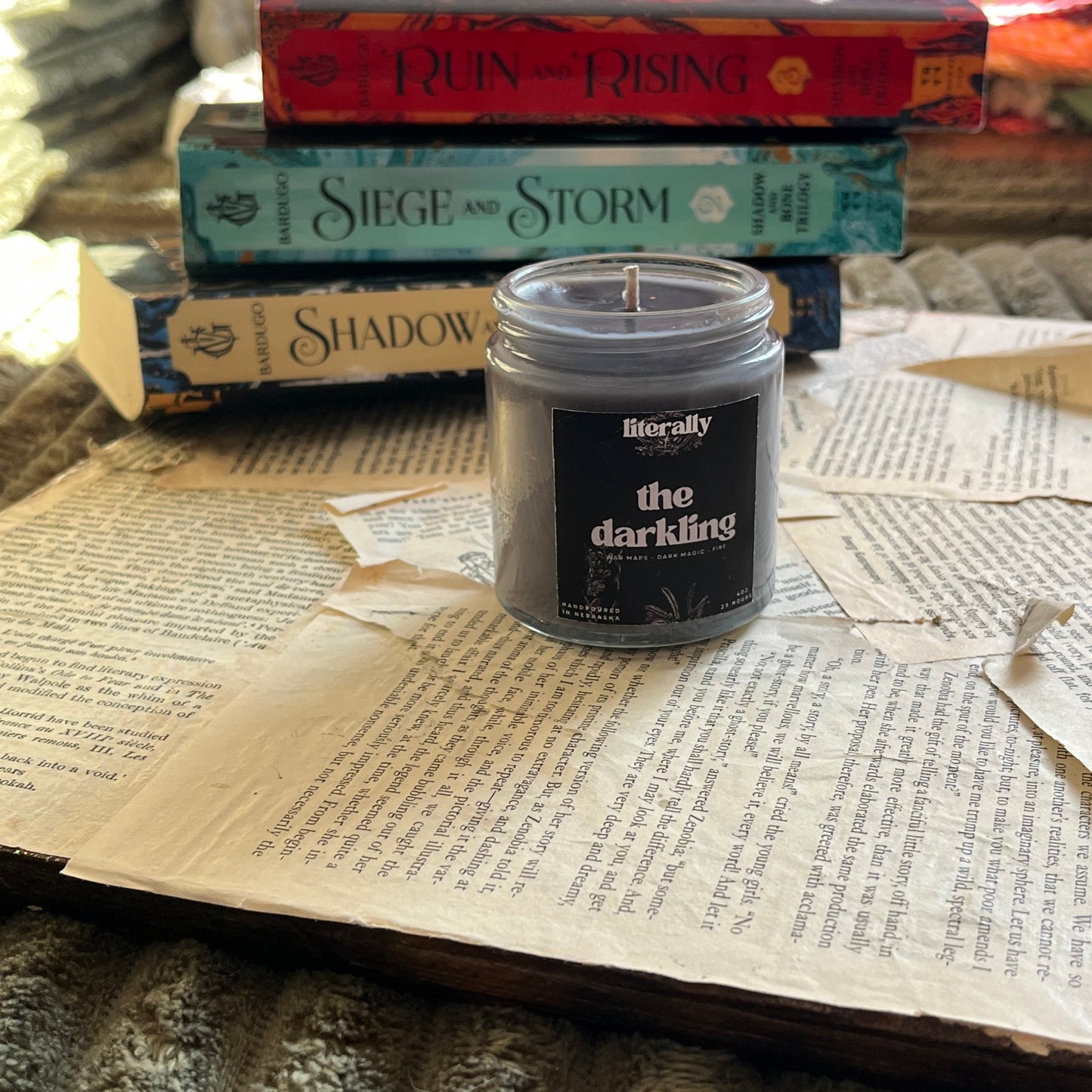 the Darkling | old books, amber, patchouli, & fire