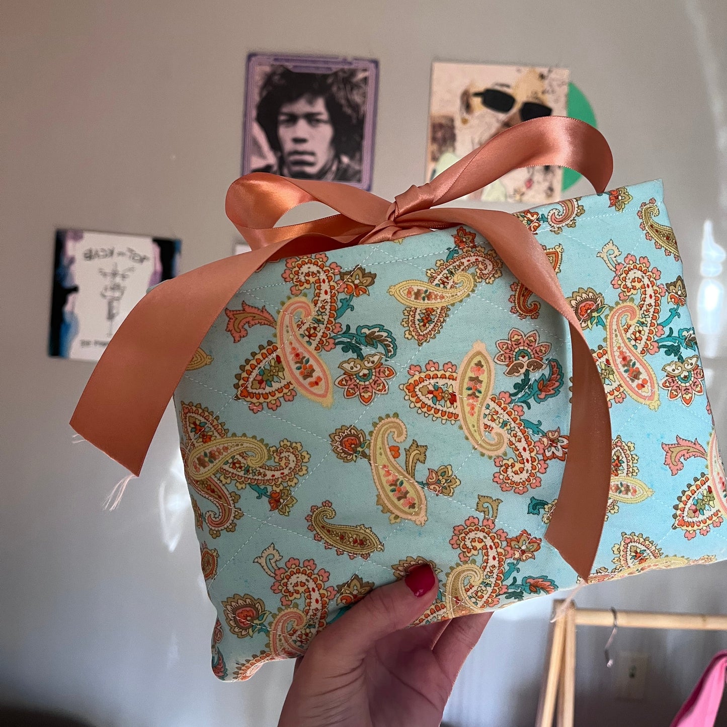 Peaches N Paisley Quilted Book Sleeve