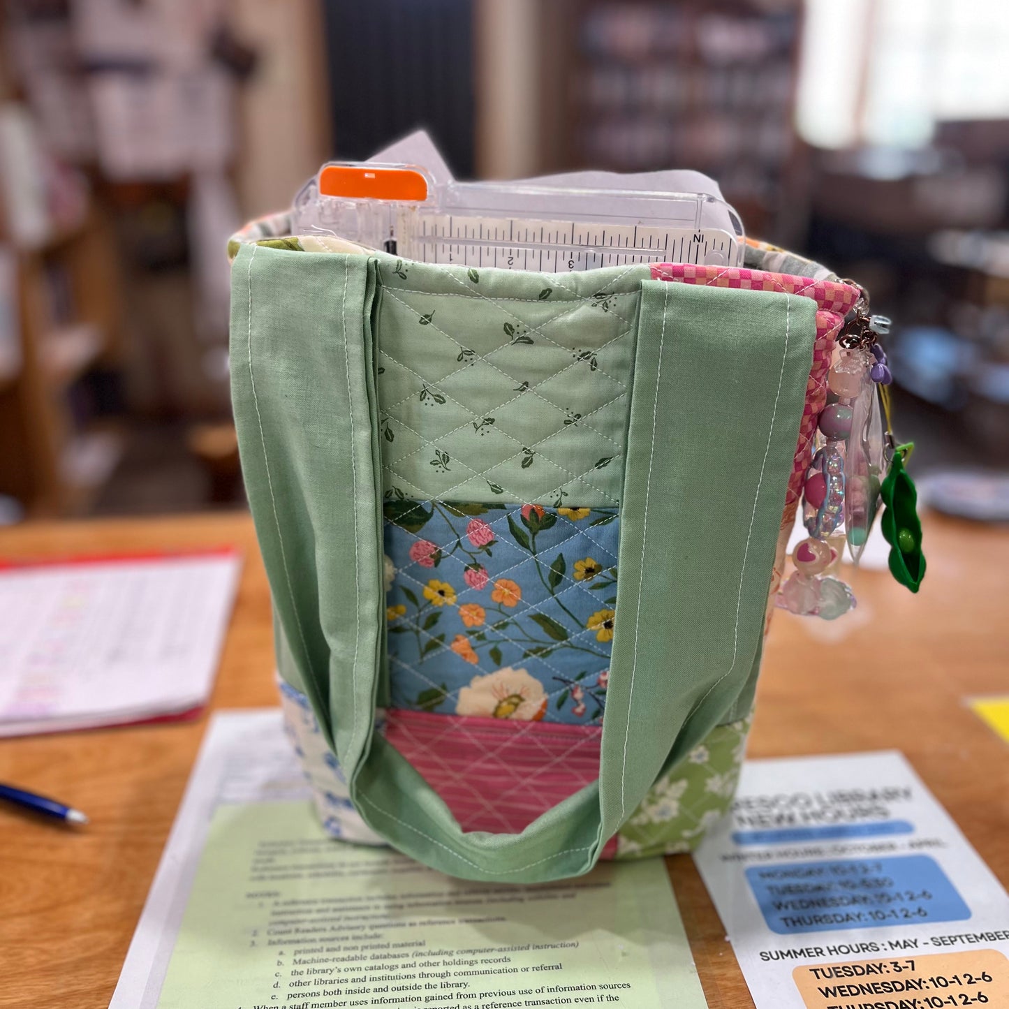Farmer's Market Patchwork 1-of-1 Medium Quilted Tote