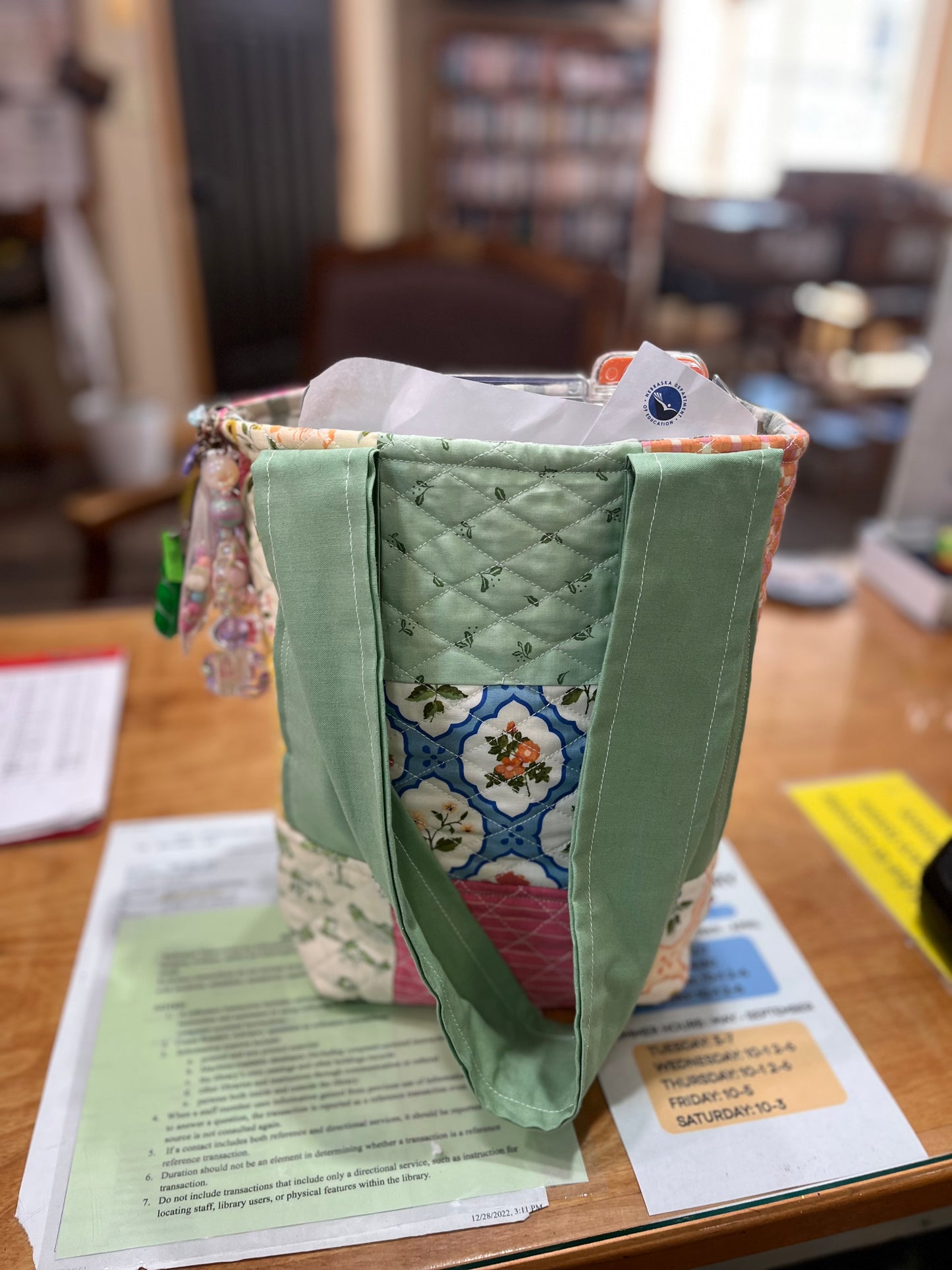 Farmer's Market Patchwork 1-of-1 Medium Quilted Tote