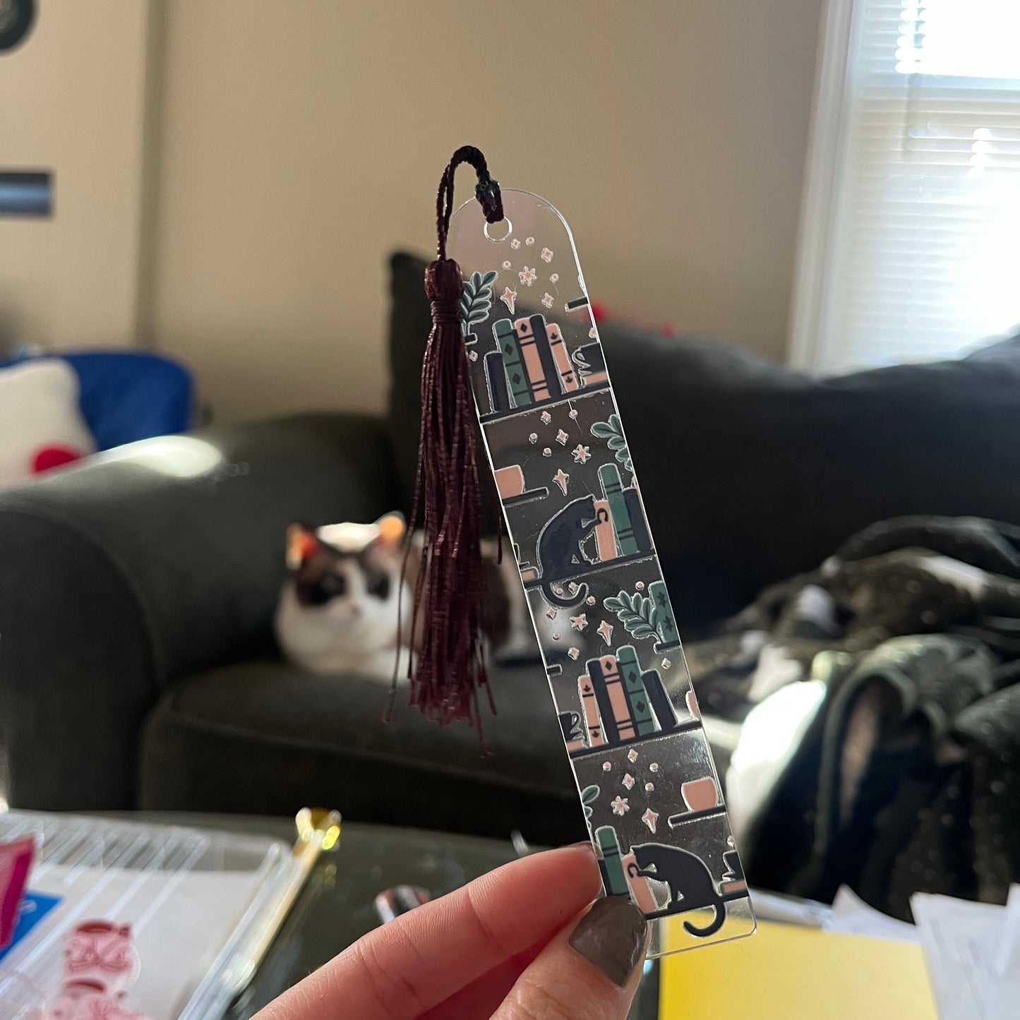Cat Silhouette Shelf | Acrylic Bookmark