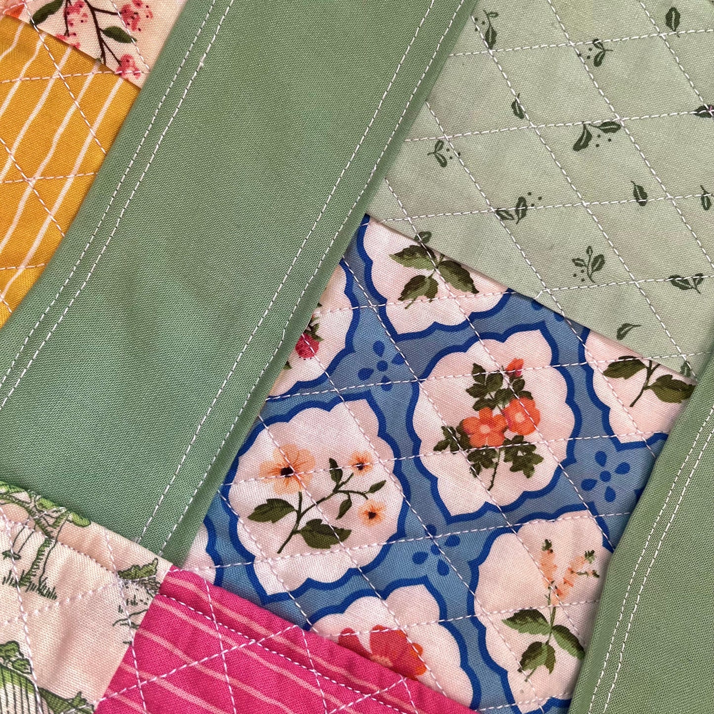 Farmer's Market Patchwork 1-of-1 Medium Quilted Tote